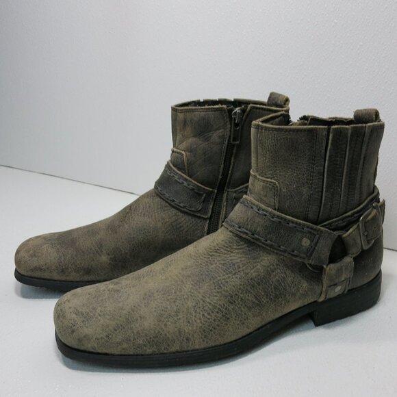 Bed Stu Nubuck Leather Harness Biker Boots Footwear Zippered Boot Shoes Men\'s 11 main image 7